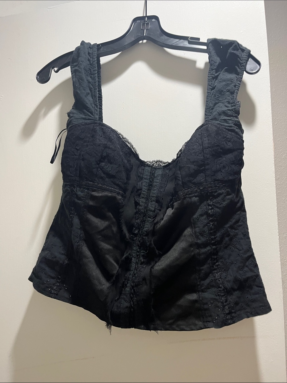 Black Lace Bustier Bandeau Top - Women